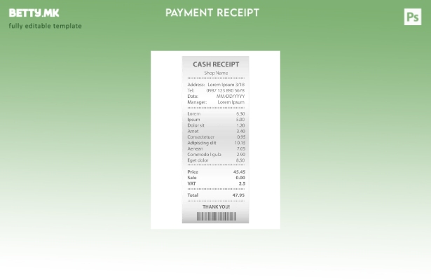 модерен стил Шаблон примерок за прием на готовина